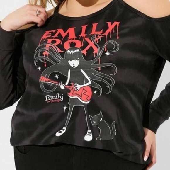 Torrid Emily The Strange Cold Shoulder Sweatshirt, lightweight size 3X NWT - Picture 1 of 16